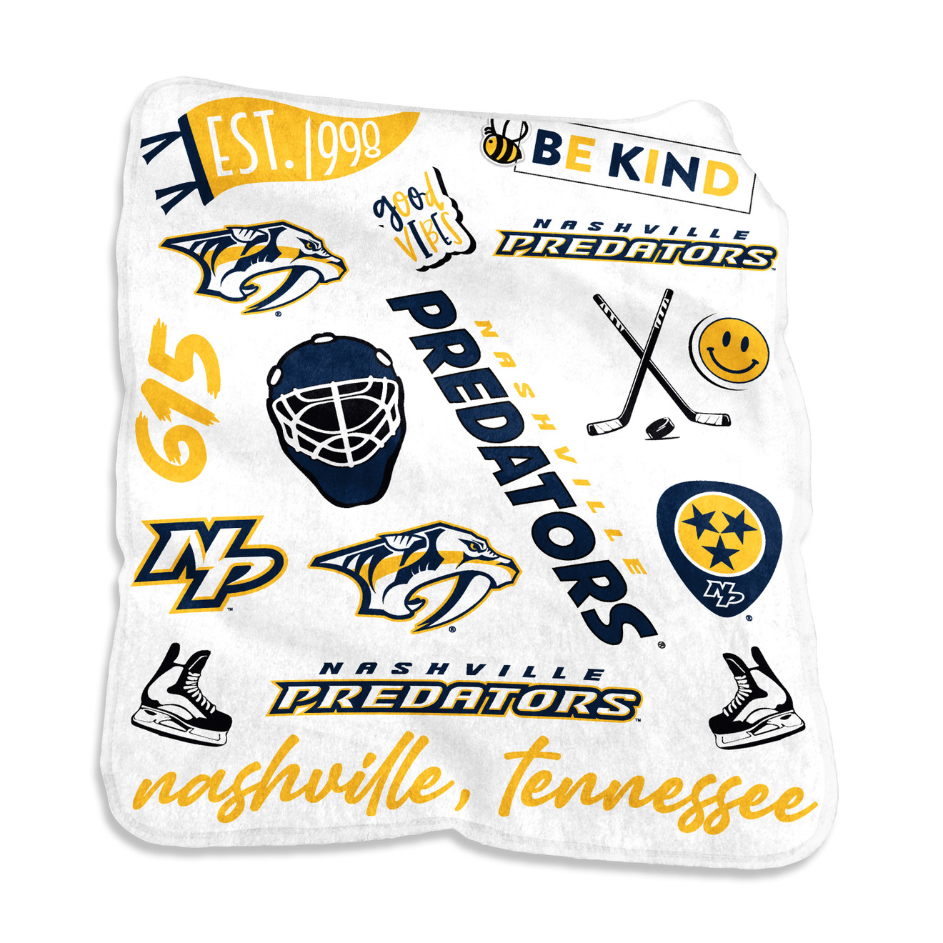 Nashville Predators LogoBrands Native Raschel Blanket