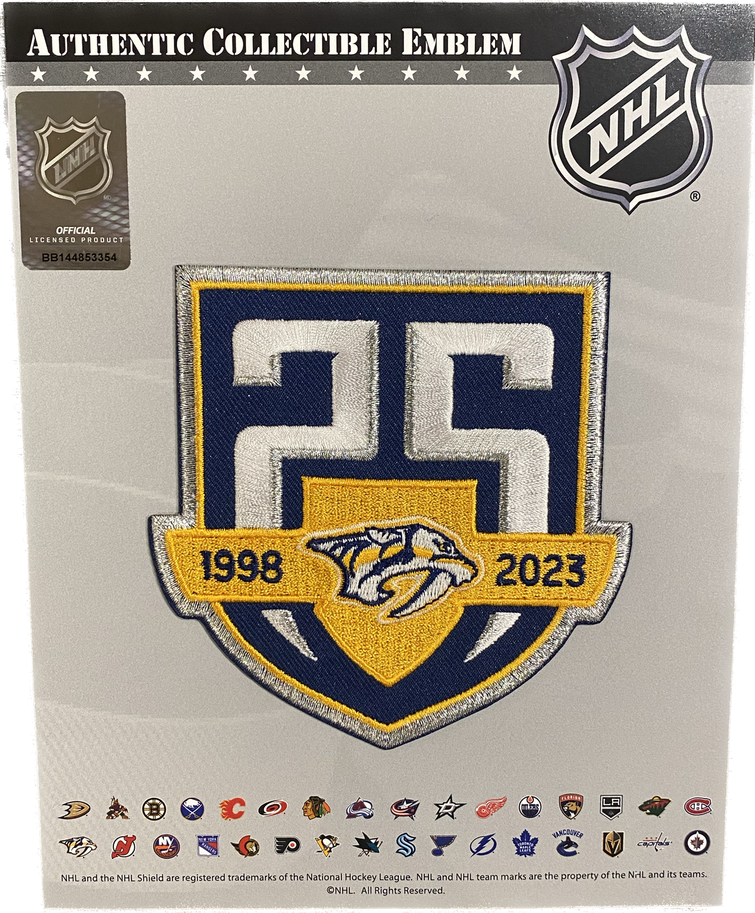 Nashville Predators 25th Anniversary Patch