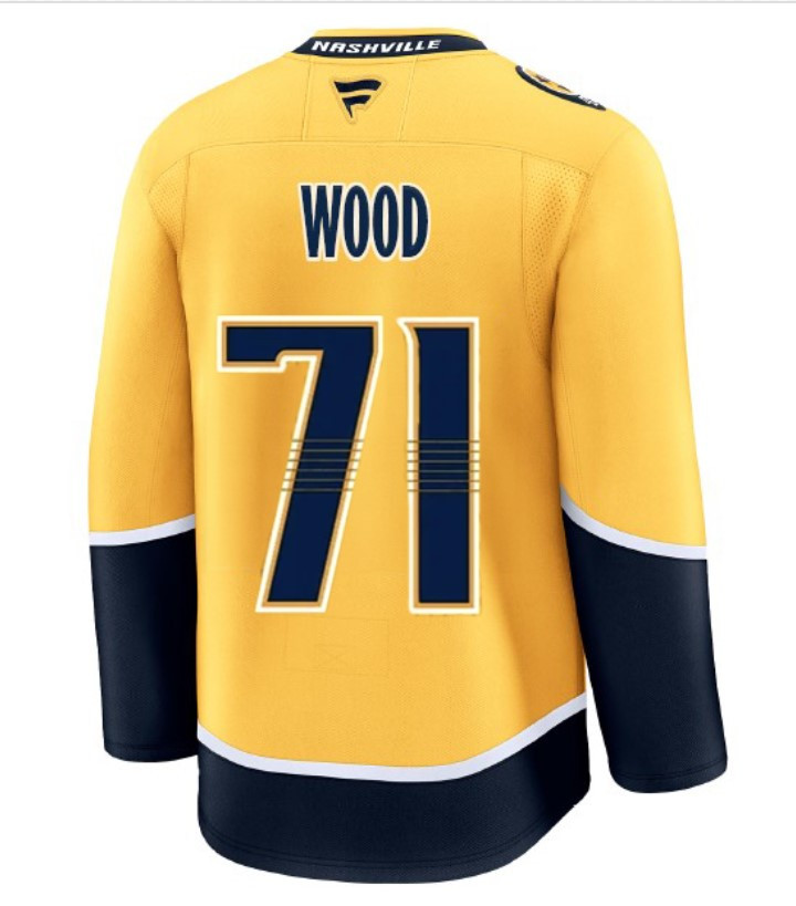 Nashville Predators Fanatics Matthew Wood Home Gold Premium Jersey