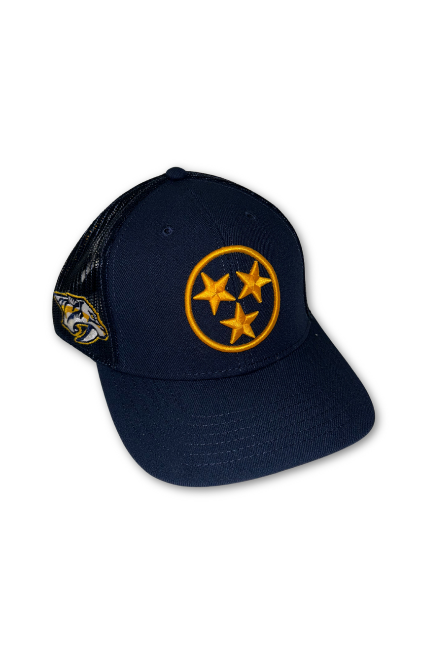 Nashville Predators Hat SMASH Tri Star Pred