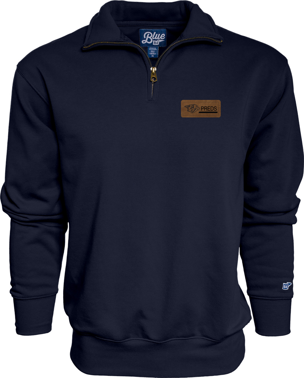 Nashville Predators Blue84 Mens Full Grain 1/4 zip Jacket