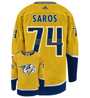 Nashville Predators Adidas Authentic Juuse Saros Home/Gold Jersey