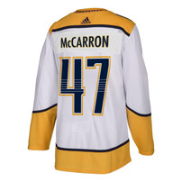 Nashville Predators Adidas Authentic Michael McCarron Jersey Road/White