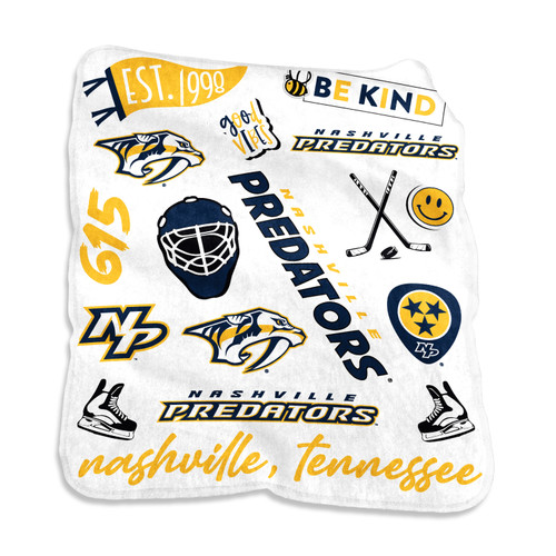 Nashville Predators LogoBrands Native Raschel Blanket