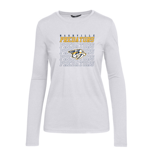 Lids Nashville Predators Levelwear Women's Team Vivid Long Sleeve Hoodie T- Shirt - Navy