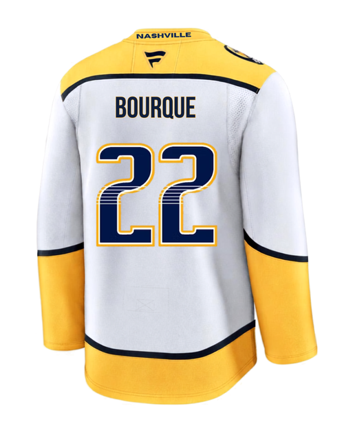 Nashville Predators Fanatics Mavrik Bourque Road White Premium Jersey