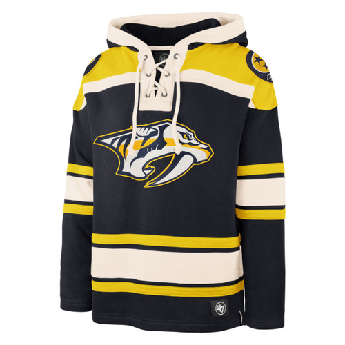 Nashville Predators 47Brand Mens Navy Superior Lace Hoodie