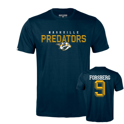 NASHVILLE PREDATORS FILIP FORSBERG NAVY PLAYER TEE