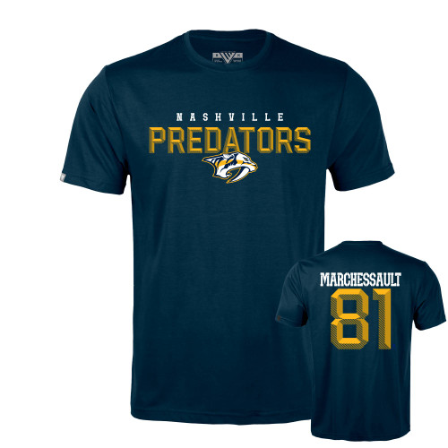 NASHVILLE PREDATORS JONATHAN MARCHESSAULT NAVY PLAYER TEE
