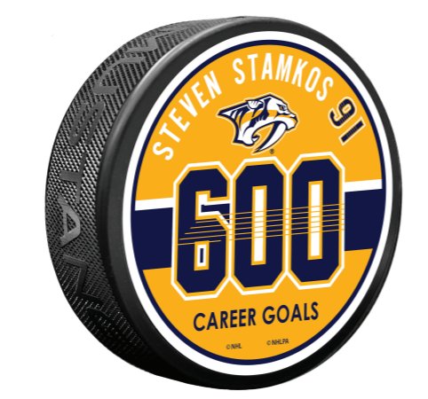 NASHVILLE PREDATORS PUCK STAMKOS 600TH HATTY