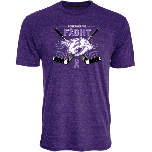 Nashville Predators Blue84 Hockey Fights Cancer Glowing T-shirt