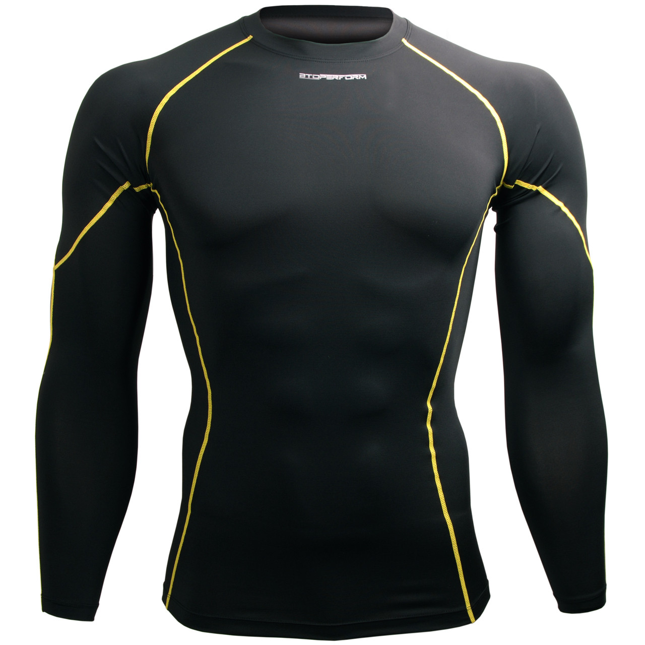 Fdx Blitz Men's Yellow Set Skin Fit Compression Top & Leggings