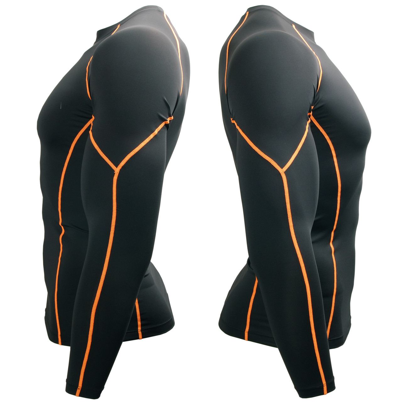 BTOPERFORM [PX-KOL] Solid Black+Orange Stitch Compression