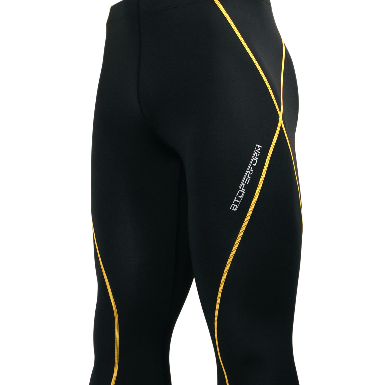 Black+Yellow [PY-KYL] Solid color compression leggings