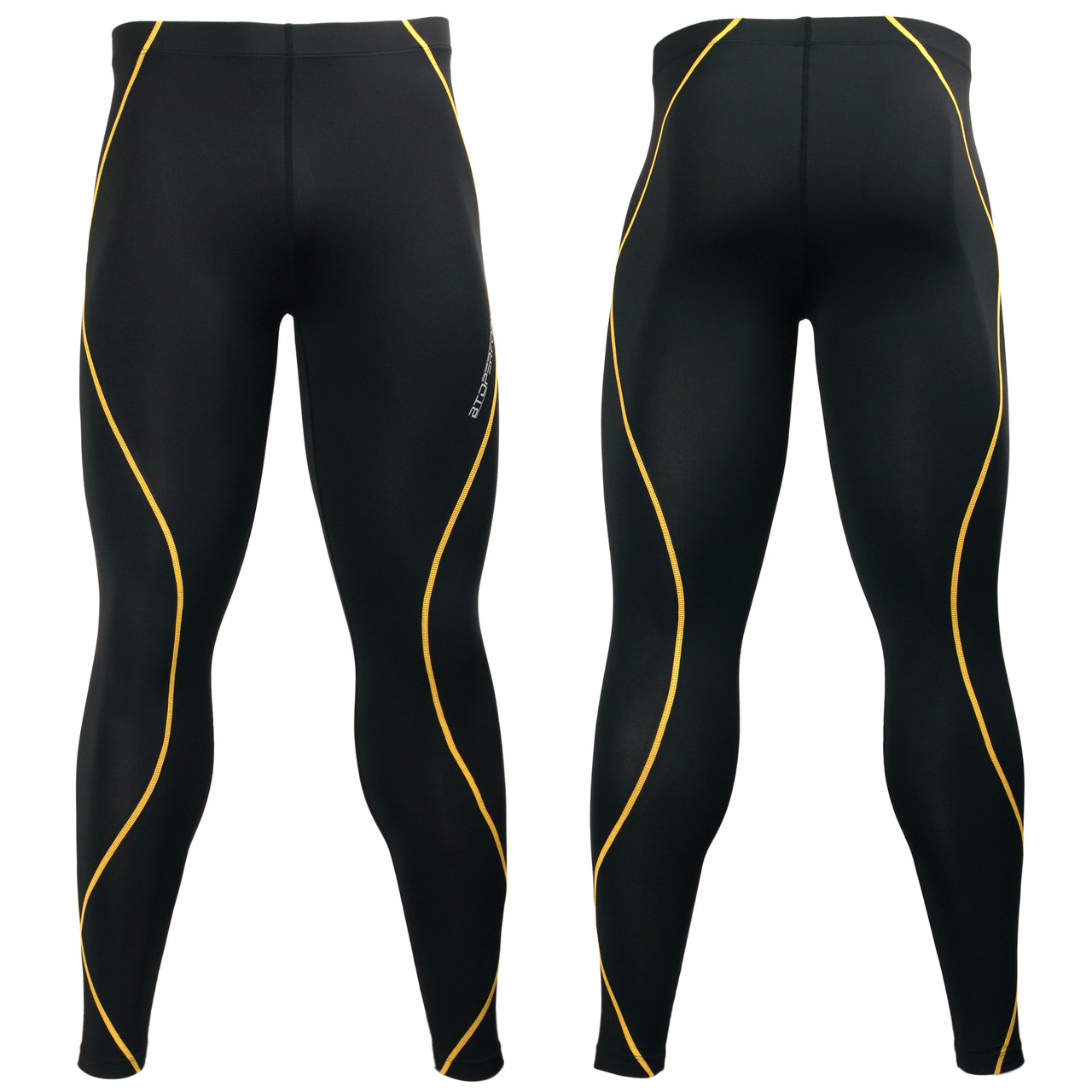 Black+Yellow [PY-KYL] Solid color compression leggings