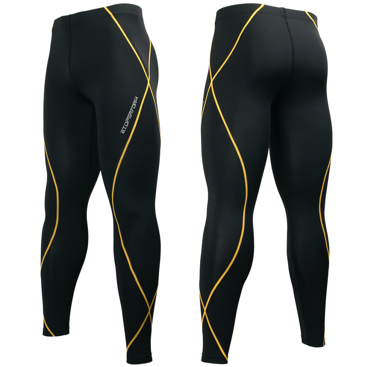 Black+Yellow [PY-KYL] Solid color compression leggings