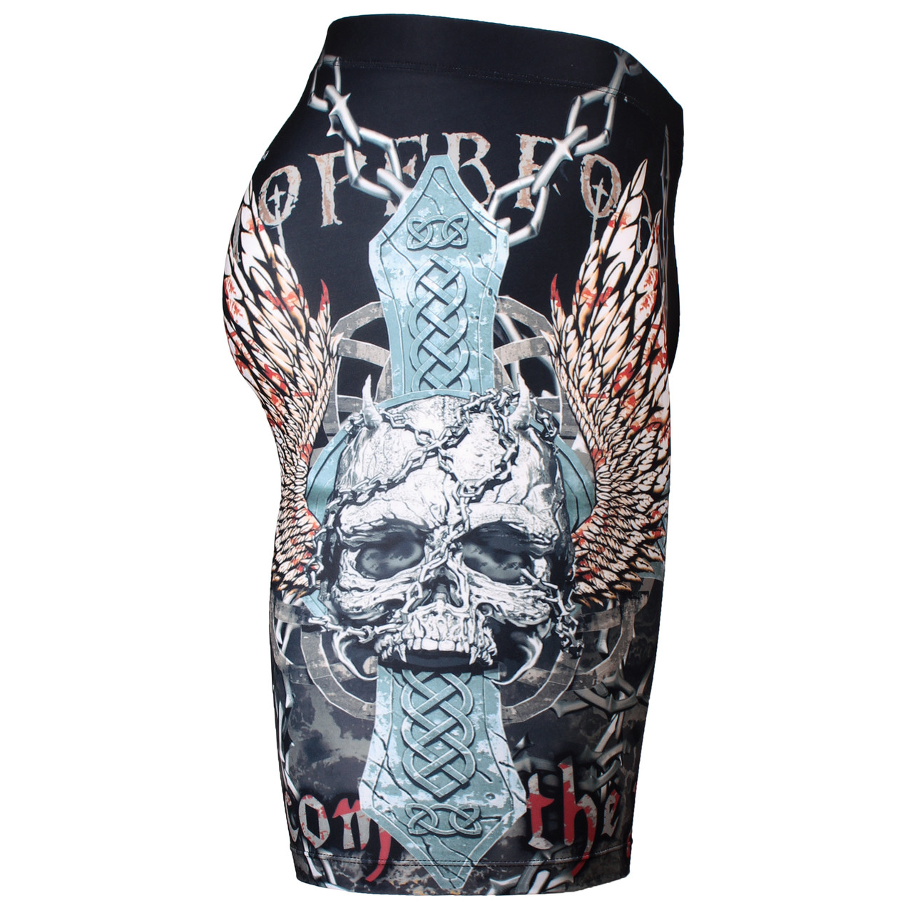 SKULL CROSS [FY-306] BTOPERFORM Full Graphic Compression Shorts