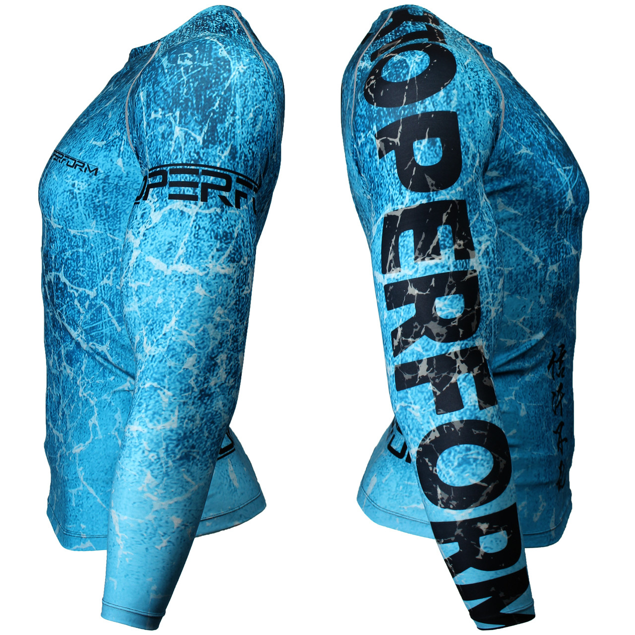 bedrock カットソー BTOPERFORM [FX-107B] GRUNGE -Blue Compression Base Layer
