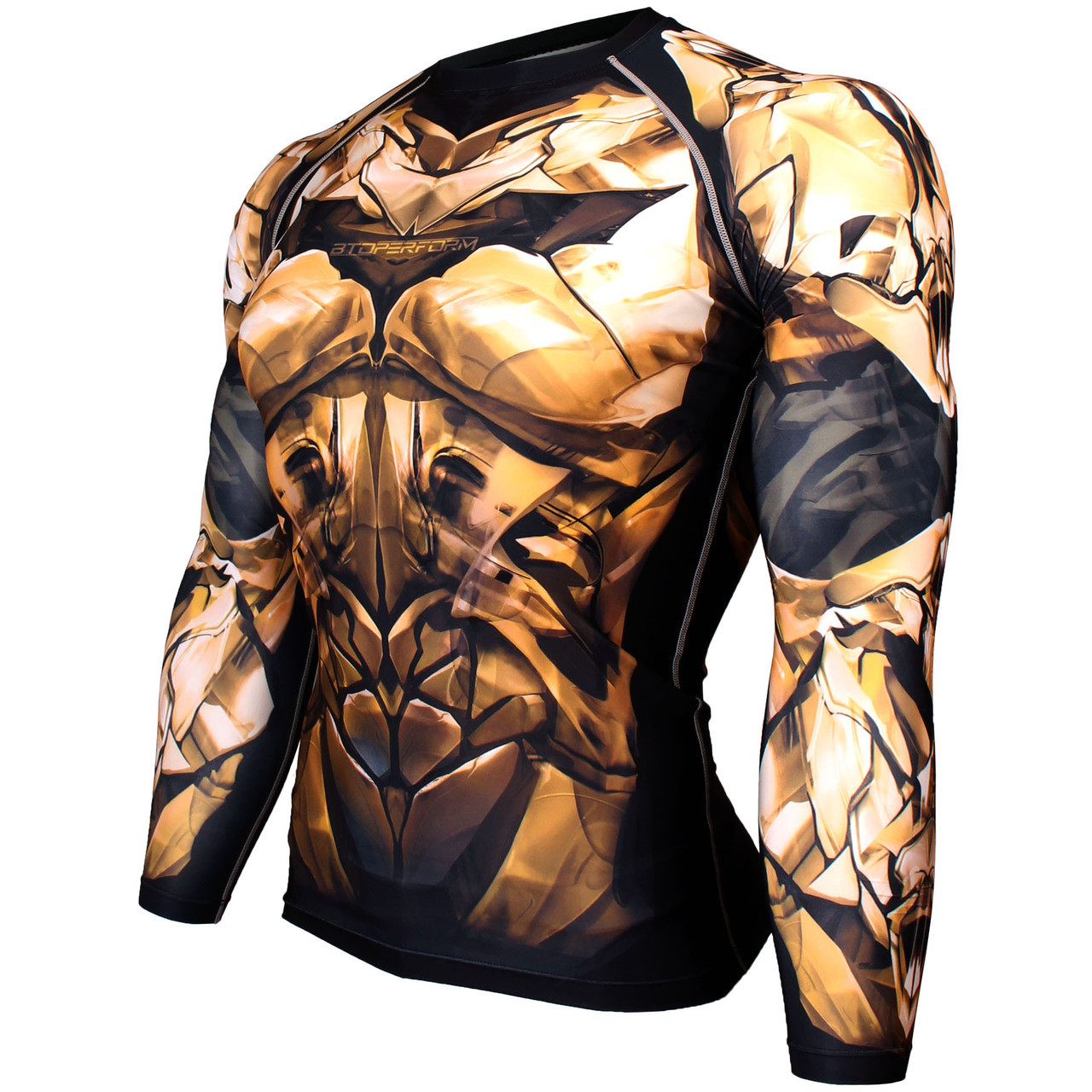 DARK KNIGHT -Gold [FX-135G] Full graphic compression long sleeve shirt