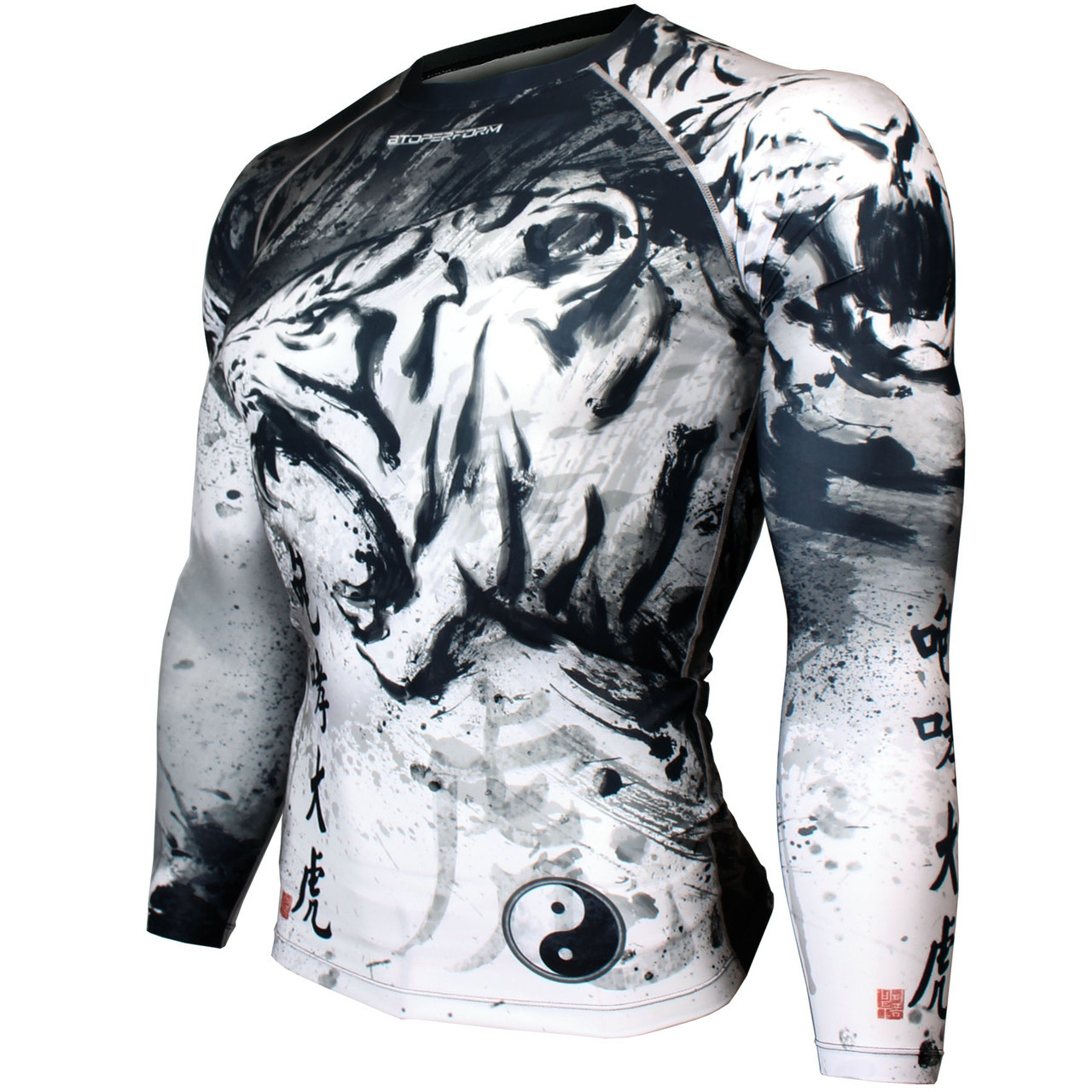 Flaming Tiger longsleeve (navy) – Silky Screens