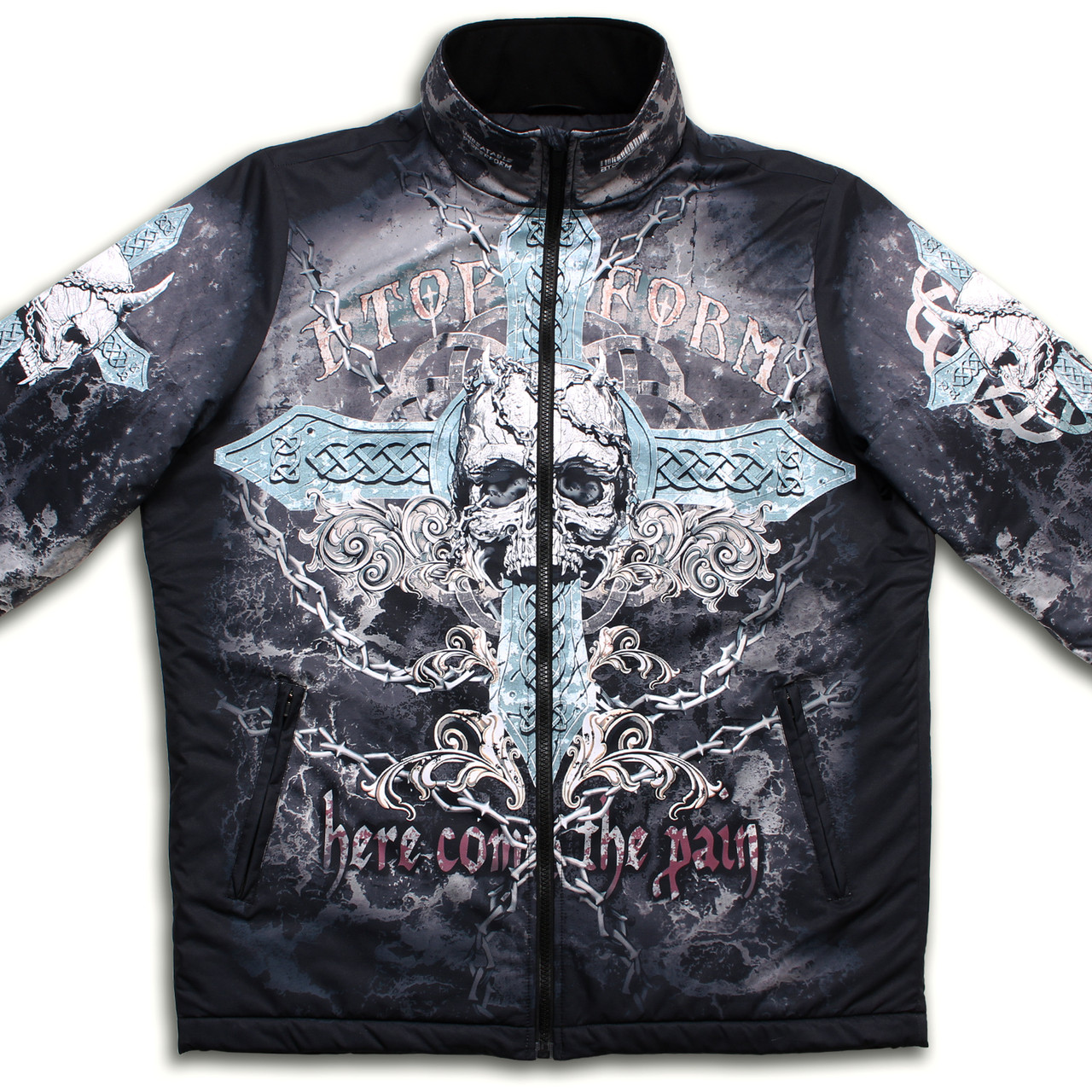 BTOPERFORM [PD-06] SKULL CROSS Lightweight padded jacket