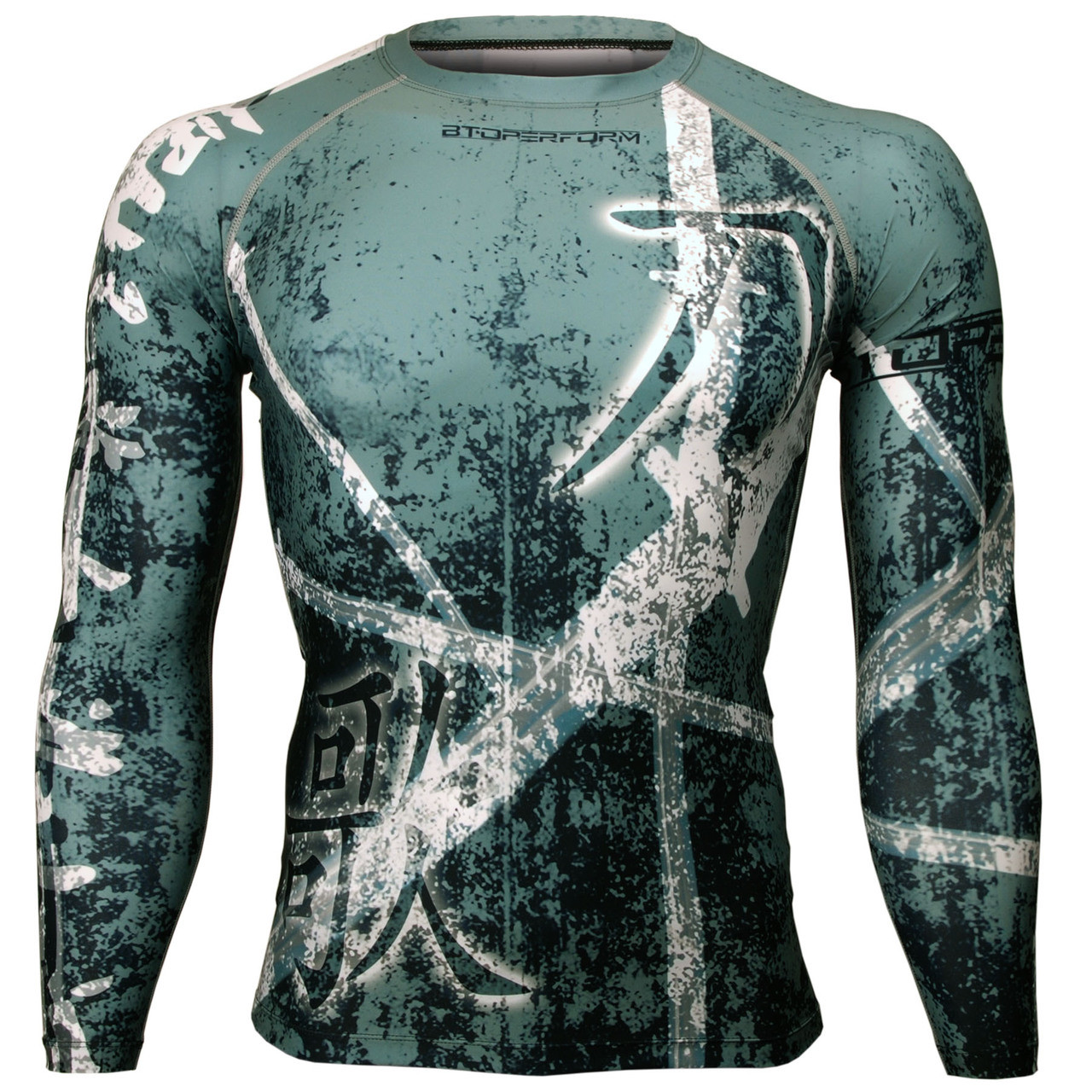 BTOPERFORM Compression Shirt Skin Tight Base layer Rash guard MMA Gym FX-106