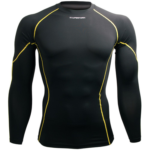 BTOPERFORM [PX-KYL] Solid Black+Yellow Stitch Compression Base