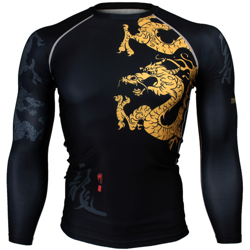 HYOD D3O® RASH GUARD BLACK GRAPHIC XL BTOPERFORM [FX-164] GOLDEN DRAGON Compression Rash guard