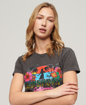 Superdry Cali Sticker Fitted Tee Black