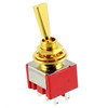 Double Pole ON/ON Flat Handle Mini Switch - Gold