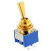 Double Pole ON/ON/ON Flat Handle Mini Switch - Gold