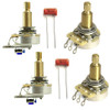 CTS Long Shaft Guitar Pot Kit for Les Paul w/ Treble Bleed Circuits & Orange Drop Capacitors