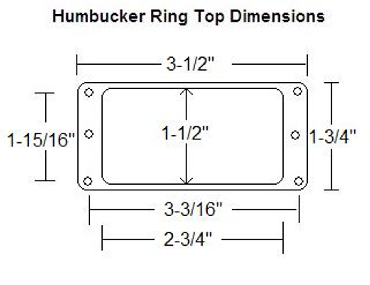 Humbucker Ring Set-Tapered w/ Flat Bottoms-Top dimensions