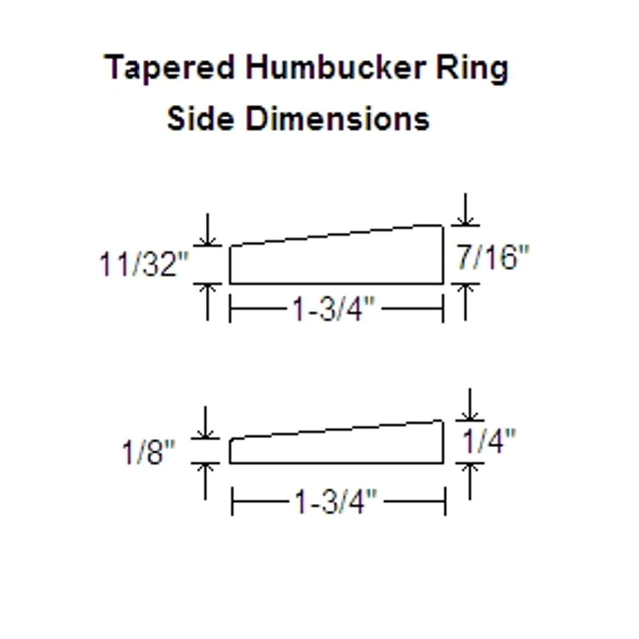 Humbucker Ring Set-Tapered w/ Curved Bottoms-Side Dimensions