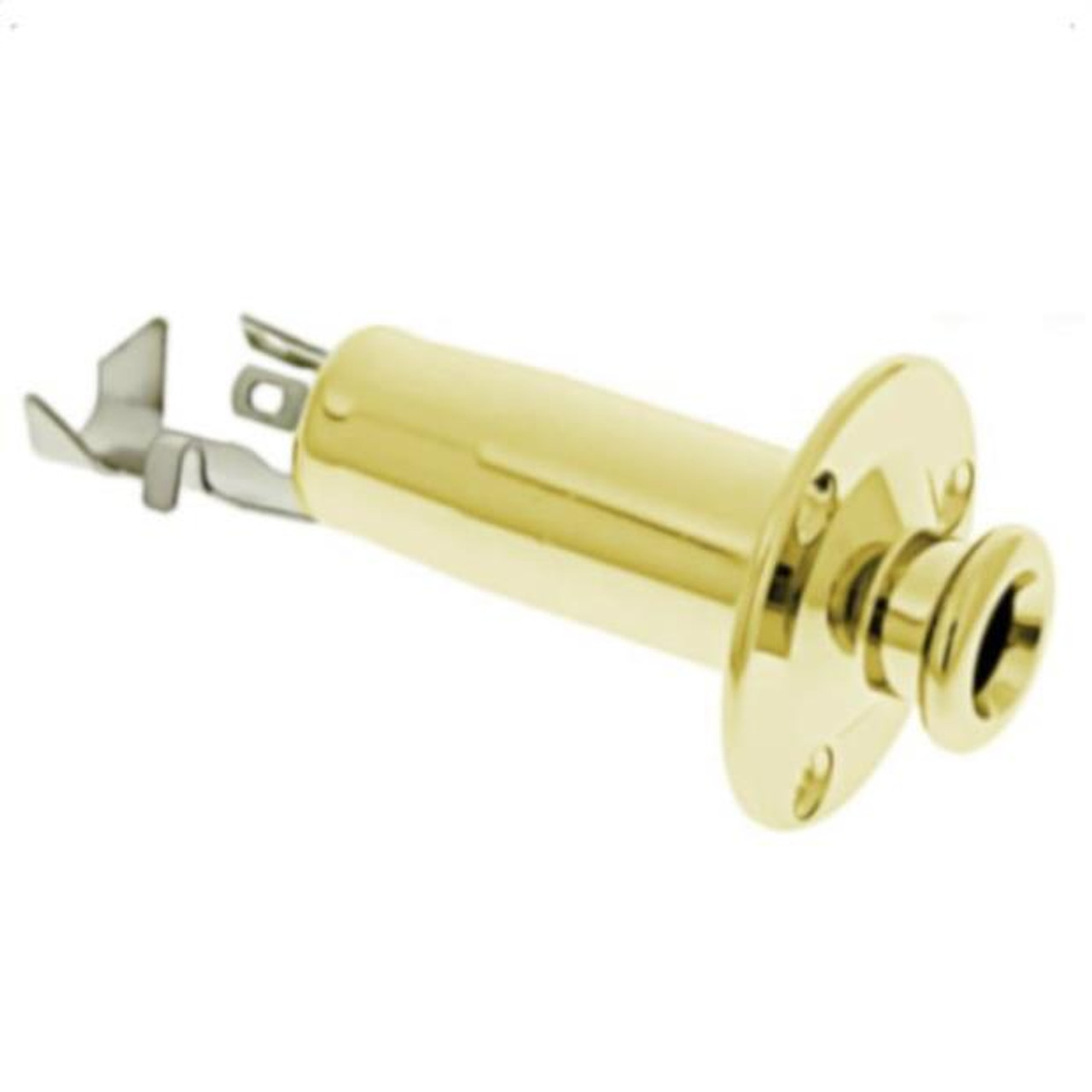 Acoustic End Pin Jack w/ 3 Screw Holes - Gold