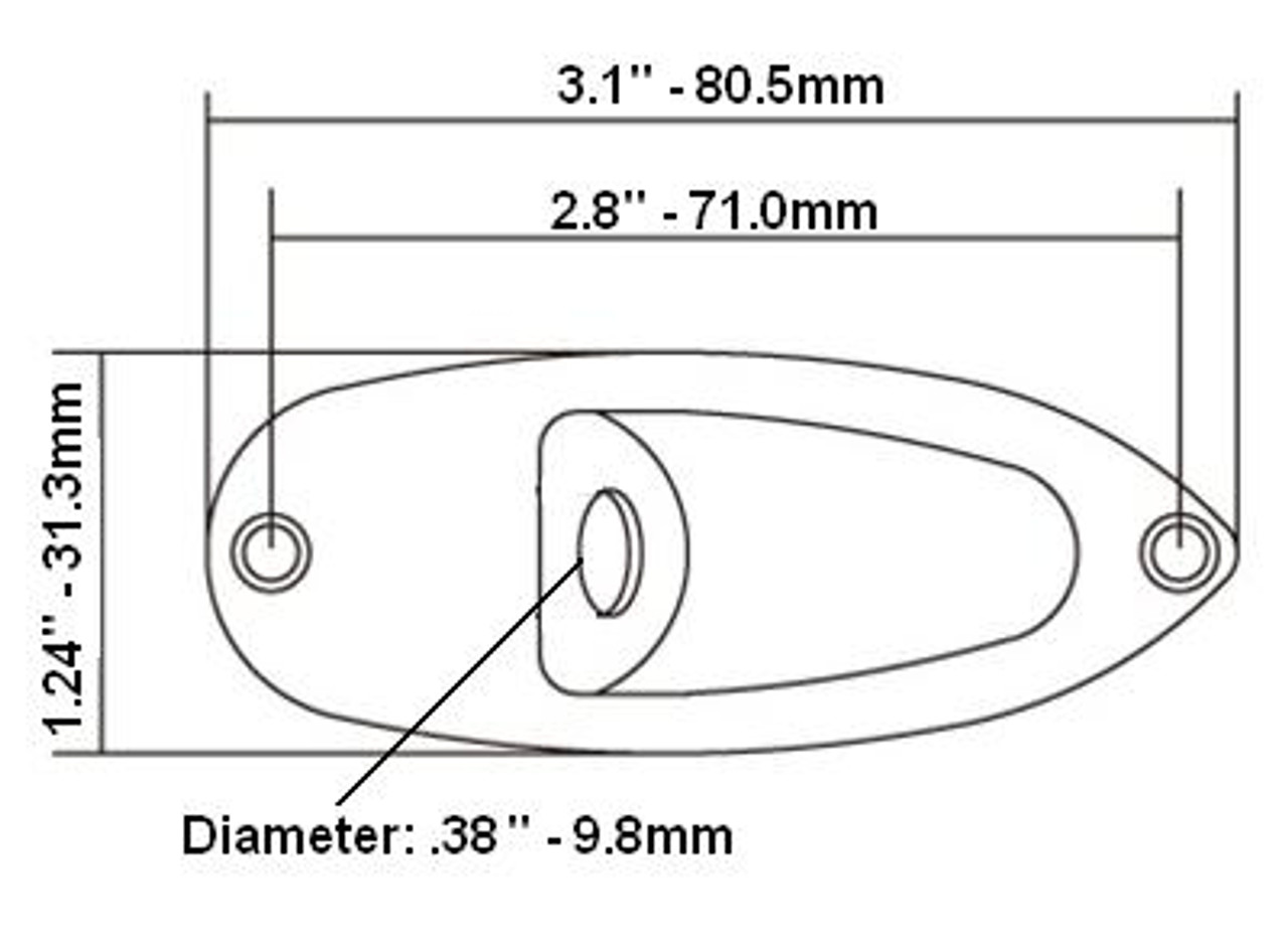 Strat Style Metal Jack Plate-Dimensions