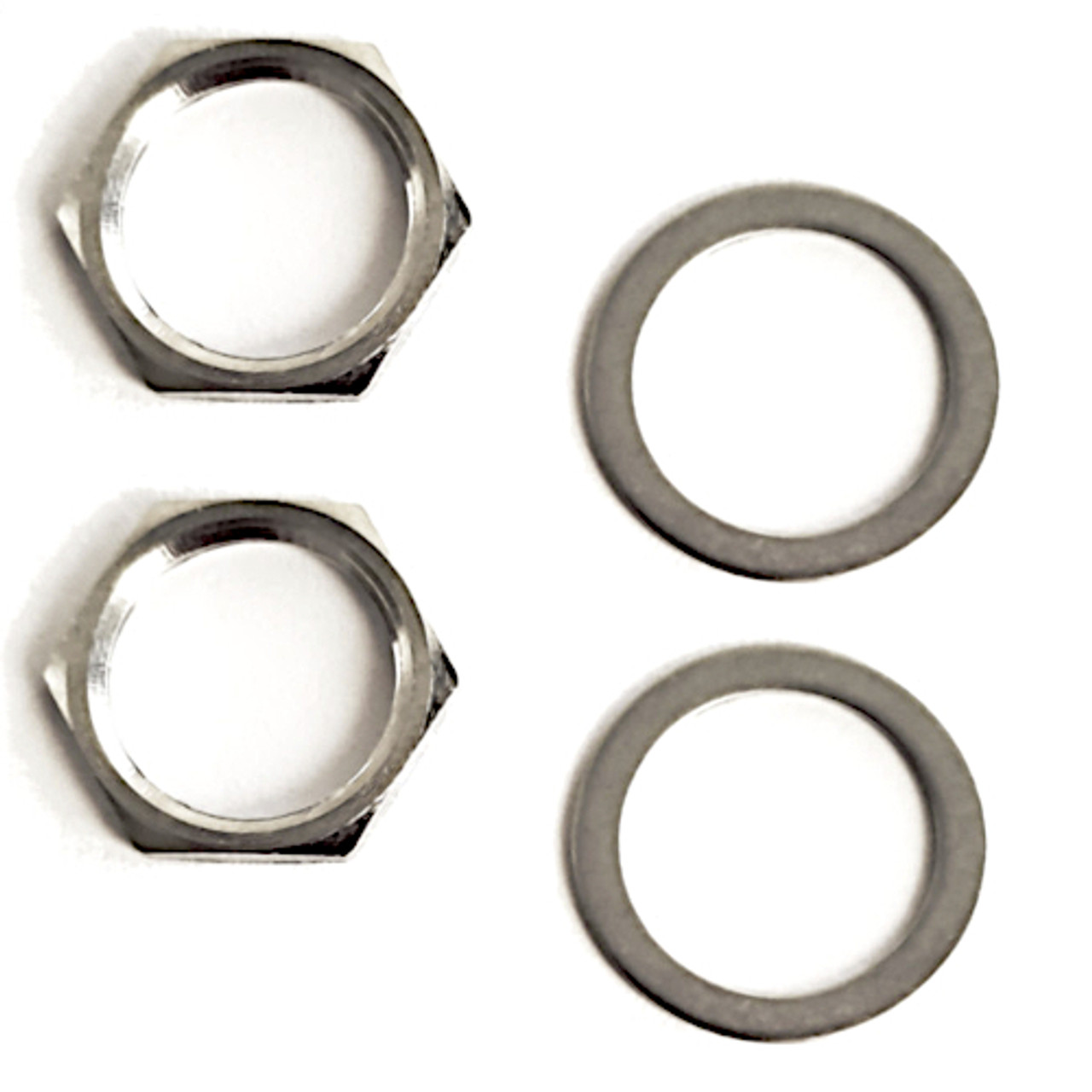 Hex Nuts & Flat Washers (2 each) For Switchcraft Toggle Switches-Nickel 