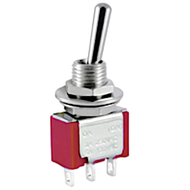 Switch Electronics Mini Momentary Toggle Switch - SPDT, (On)-Off-(On), 3A, Panel Mount