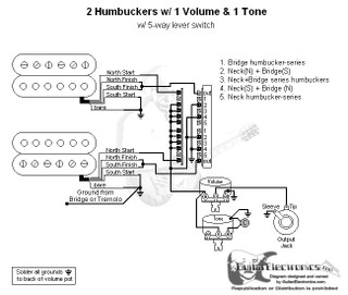 2 Humbuckers/5-Way Lever Switch/1 Volume/1 Tone/05