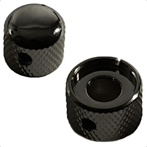 Metric Stacked/Concentric Mini Dome Knob Set for Guitar & Bass-Black