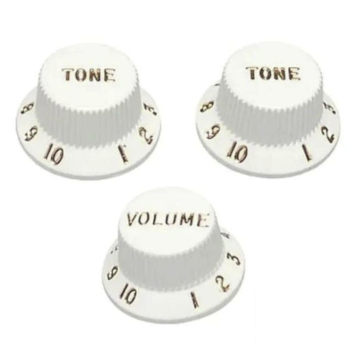 Original Fender Stratocaster Volume & Tone Knobs-White