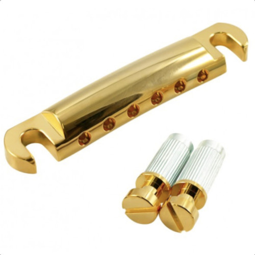 Gotoh Guitar Stop Tailpiece w/ Metric Thread Studs-Nickel