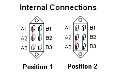 Switchcraft 2-Way ON/ON Guitar Slider Switch-Terminal Connections