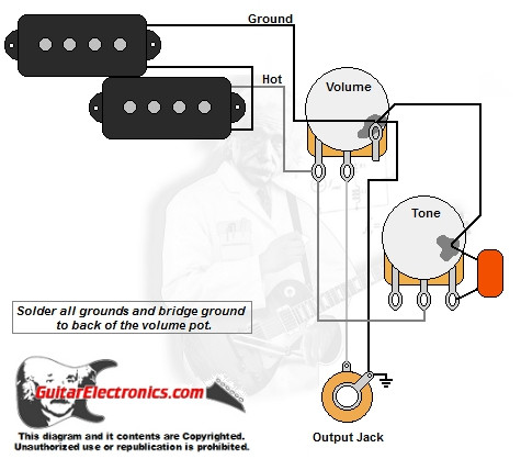 P-Bass Style Wiring Diagram