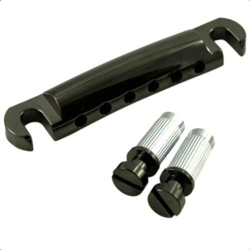 Gotoh Guitar Stop Tailpiece w/ Metric Thread Studs-Nickel