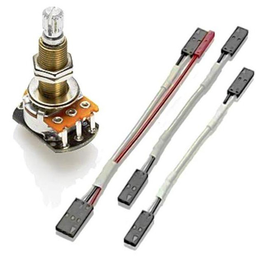 EMG 25K Long Shaft Volume Pot for Active Pickups w/ Solderless Quick Connectors