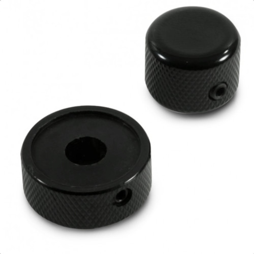 Metric Stacked/Concentric Metal Dome Knob Set for Guitar & Bass-Black