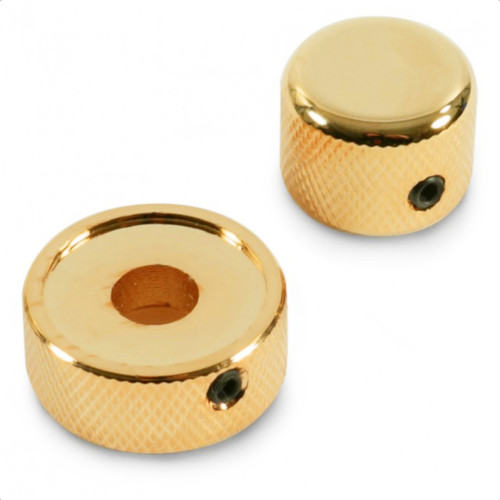 Metric Stacked/Concentric Metal Dome Knob Set for Guitar & Bass-Gold