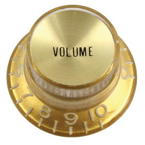 Reflector Cap Volume Knob with Fine Splines-Gold