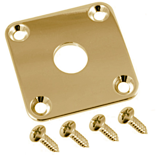 Square Metal Jack Plate for Guitar & Bass-Gold